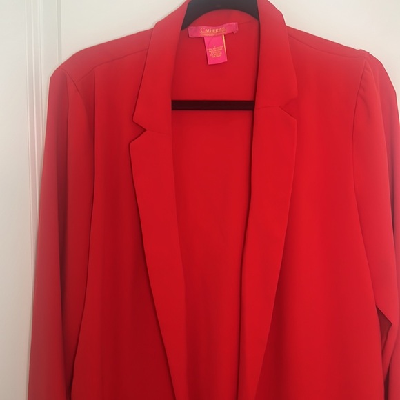 Red long sleeve blazer size L - Picture 3 of 5